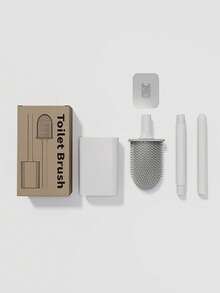 软橡胶马桶刷浴室清洁刷，无缝隙清洁刷，可拆卸手柄节省空间的壁挂式刷，软橡胶马桶刷无缝隙清洁刷，可拆卸手柄节省空间的壁挂式刷