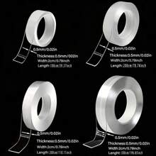1 Roll Of Transparent Double-Sided Tape Reusable Strong Sticky Multi-Purpose Waterproof Transparent Double-Sided Tape - Suitable For Home, Kitchen, Office And Car Super Strong Double-Sided Tape Super Strong Tape Tape Waterproof Transparent Tape Kitchen Bathroom Workshop Strong Traceless Double-Sided Tape Multi-Scene Use Can Be Cut