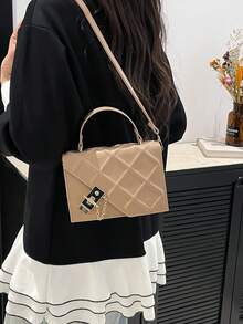 Small Stone Texture Crossbody Bag For Women, Retro Mini Handbag, Fashion Spring/Summer - Khaki - View 7