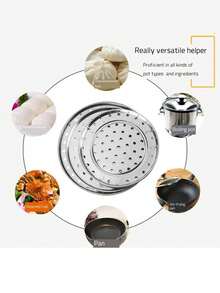 1pc Stainless Steel Steamer Rack - Suitable For Storage Pots, Multi-Layer Round Steamer Insert With Can Holder Accessories, Ideal For Home Kitchens