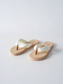 Tropiscape Women's Fashion Elegant Classic Anti-Slip Outdoor Beach Flip Flops, Summer Autumn Winter Gifts - White - View 9