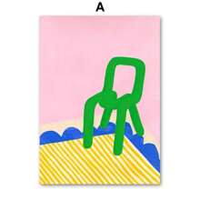 1 pièce Cadeau Moderne Peinture sur canevas Affiche Impression Abstrait Lignes Colorées Vie Canapé Fauteuil Poissons Crocodiles pour Décoration Murale Salon Maison, Cadre en option