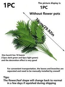 1/2 Pieza(s) Árbol artificial de palmera de Phoenix con tallos altos y hojas grandes, adecuado para decoración interior/exterior de alto nivel. Perfecto para bodas, hoteles, jardines, patios, fotografía, Halloween y decoración vegetal verde hermosa (sin macetas)