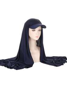 1件装女士宽檐头巾帽，围巾一体式帽子，适合日常佩戴，可作头发、睡眠帽、睡帽等。 - 純色 - 查看 6