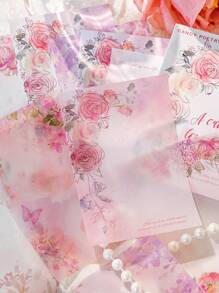 CANDY POETRY 1 Packung mit 30 Blatt Aquarell Botanik Planer Aufkleber, minimalistisches kreatives Urlaubsgeschenk, DIY Scrapbooking dekoratives Papier, handgemachtes Collage-Material, personalisiertes Planer-Schreibwarenzubehör für Schule, Schulmaterial, Schulanfang