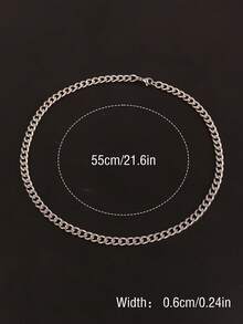 1pc Unisex Stainless Steel Polished Chain Necklace - [Similar To Necklace 82]