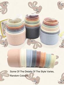 8-Piece Stacking Cups Toy For Rabbits And Hamsters, Mixed Color Plastic Nesting Cups, Cognitive And Sensory Stacking Cups Set, Rabbit Snack Cup, Hamster Toy, Intelligence Toy, Rabbit Snack Cup, Playing Intelligence Toy