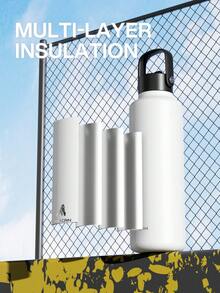 710 毫升/24 盎司户外保温水瓶：防漏、弹性盖、轻便、保冷 24 小时、不锈钢保温瓶带吸管，适合旅行、远足、骑自行车、运动