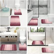 New OLANLY Bathroom Rug Set 2 Piece, Soft Absorbent Microfiber Bath Mats And U-Shaped Contour Toilet Rug, Non-Slip, Machine Wash Dry, Plush Shaggy Bath Mats For Bathroom (24"X16"+24"X20", Red) - 紅色 24 英寸 x 16 英寸 + U 形 24 英寸 x 20 英寸 - 查看 9