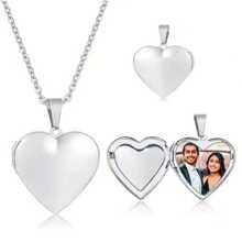 Colar com medalhão de foto em formato de coração com foto personalizada - Pingente de aço inoxidável faça você mesmo com corrente dourada, personalizável para acessórios de moda masculina, colar com foto personalizado | Colar com corrente dourada | Design exclusivo, colar personalizado