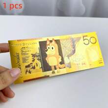 Bluey Biglietto da collezione in polimero dorato di Bluey, Bingo e Bandit - Valuta commemorativa premium di personaggi dei cartoni animati per esposizione, memorabilia di animazione per collezionisti adulti e fan dello show televisivo