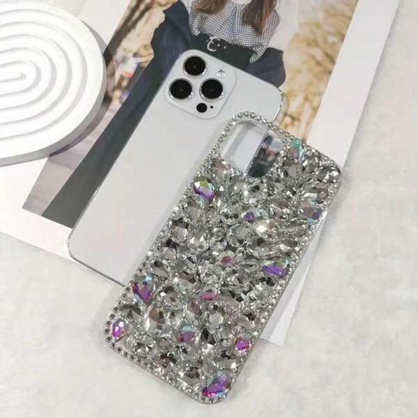 Sequins 1pc Bling Rhinestone Shockproof Phone Case Compatible With Apple//Redmi//OPPO// Smartphones