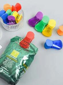 12pcs Food Potato Chip Snack Bag Sealing Clip, Color Refrigerator Magnet Clip, Magnetic Refrigerator Sticker Food Sealing And Preservation Clip, Creative Food Preservation Moisture-Proof Snack Sealing Clip For Home Kitchen, Air Sealing Clip For Home Kitchen Storage, Mini Home Kit - Multicolor - View 3