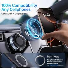 Soporte magnético para automóvil de color gris oscuro con rotación de 360°: aleación de aluminio resistente, adhesión fuerte, soporte ajustable compatible con dispositivos y Android, perfecto para transmisión en vivo en automóvil, gimnasio, espejo, superficie lisa, incluye bucle magnético, montaje para automóvil | Soporte ajustable | Montaje duradero, Soporte para automóvil PS: Solo apto para instalación y uso en ubicaciones con superficies lisas PS: Solo admite instalación en superficies lisas - Multicolor - Ver 6