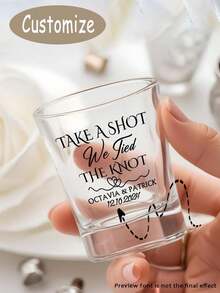 Personalized Wedding Shot Glasses - Engraved Party Cups, Wedding Guest Favors, Unique Celebration Glassware, Customized Party Shot Glasses, Engraved Wedding Gifts, Wedding Celebration Glasses, Customized Drinkware, Bridesmaid Gifts, Customized Name Shot Glasses, Bride And Groom Gifts, Banquet Tableware, Exquisite And Romantic, Multifunctional, Decorative, Modern And Fashionable, Customized, Personalized - Multicolor - View 3