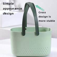 Household Handheld Storage Basket Plastic Handheld Hollow Basket Multi Purpose Dormitory Bathroom Bath Basket Cosmetics Storage Basket - Multicolor - View 4