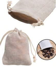 10 Hotel Coarse Cloth Tie Bags, 3x4-Inch Reusable Small Bags, Suitable For Jewelry, Tea, Wedding Party Gifts, Small Gift Packaging, Wedding Gift Packaging Bags, Valentine's Day Packaging Bags, Packaging Bag Gifts