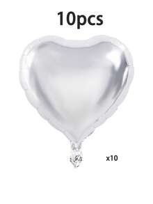 50/20/10 Bóng bay lá nhôm hình trái tim 18 inch, Bóng bay trái tim bạc dùng để trang trí tiệc đính hôn, tiệc sinh nhật, tiệc cưới, bán buôn bóng bay - Bạc - Xem 12