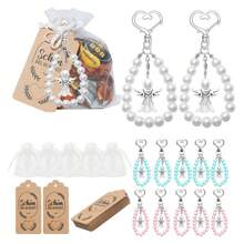10/30pcs/Set Faux Pearl & Angel Shaped Heart Design Keychain, Greeting Card, Gift Box For Weddings, Baptism, Parties, Festivals, Family, Couples, Wife, Friends