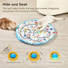 猫咪狩猎玩具套装，电动猫球玩具，USB 充电，带灯，宠物追逐狩猎玩具，宠物用品，幼猫用品 - 彩色 - 查看 6