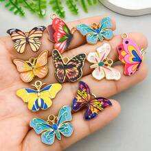 10/20/30/50/60pcs Bohemian Butterfly Pendant Set, Alloy Enamel Pendant Assortment For Jewelry Making, DIY Craft Materials, Suitable For Making Keychains, Earrings, Bracelets, Necklaces - No Plating, Various Butterfly Shapes - Accessories - View 2