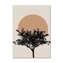 1 件现代米色抽象线条艺术画布，带花瓶和条纹，北欧波西米亚风格墙壁艺术装饰，适用于客厅海报和印刷品，可选框架 - 彩色 - 查看 22