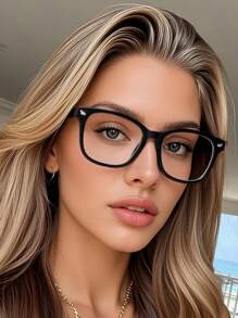 1 pièce à 3 pièces Montures de lunettes de vue modernes et simples avec petites ailes incrustées pour femmes, adaptées à la vie quotidienne, au bureau, à la lecture, à la télévision, aux jeux sur téléphone et à la décoration
