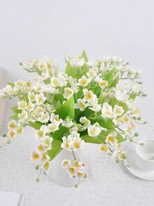 1PC/4PCS/8PCS 14.96Inch Artificial Linghua Fake Plastic Plant UV Protection Suitable For Bedroom Dining Table Office Vase Decoration 5 Colors