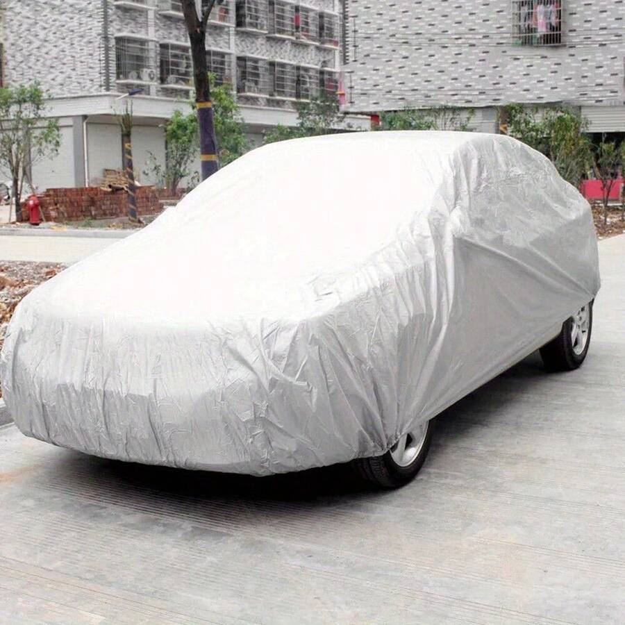 Universal Car Cover Waterproof Breathable UV Protection All-Weather Outdoor Auto Cover Scratch-Resistant Durable Car Cover For Sedan Hatchback And Medium Cars - Silver - View 1