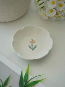 1 pieza Juego de taza y platillo de cerámica con asa, elegante taza de té con relieve floral pequeño y mariposa, taza de café/té de moda con asa, taza de agua para el hogar de vuelta a la escuela