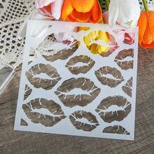 1pc Artistic Lip Design DIY Layering Stencils For Scrapbooking, Painting & Embossing - Reusable Plastic Craft Template,Back To School,School Supplies - Milky - View 5