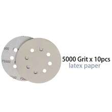 Bộ 10/36 tờ giấy nhám khô và ướt 5 inch - Độ nhám 240-10000 - Bộ đệm nhám có khóa dán, thích hợp cho phụ kiện máy mài điện. - Giấy nhám 8 lỗ 5 inch - Xem 17