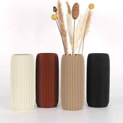 אגרטל פרחים בסגנון בוהמי אחד, מתאים לסלון, פינת אוכל ועיצוב משרד - חומר פלסטיק עמיד, אגרטל פרחים ופרחים מיובשים, נהדר לקישוט כניסה, עיצוב אגרטל פרחים לשולחן