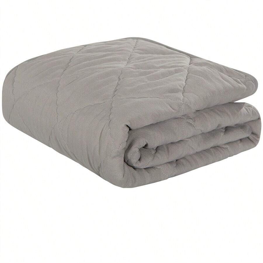 1PC Comforter, Lightweight And Warm Solid Color Quilte - Ash - View 1