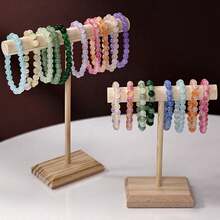 Organizador de joyería, perchero de madera para pulseras, relojes, brazaletes y collares, organizador de almacenamiento para mujeres, esencial de viaje, regalo de regreso a la escuela - Multicolor - Ver 4