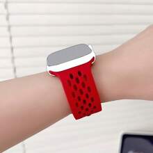 Cool Summer Sports Silicone Strap For Apple Watch 38 40 41 42 44 45 46 49mm Fashion Watch Strap Breathable Hole Design For Apple Watch Series 10 9/8/7/6/5/4/3/2/1/SE Buckle Watch Band
