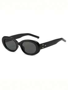 1 件男女通用方形 3 流星复古时尚眼镜，时尚眼镜椭圆形墨镜 - 三個星星 - 查看 8