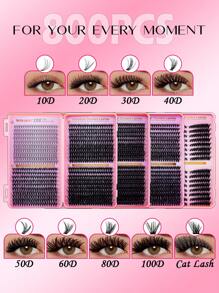 RITALASH RITALASH 640pcs/800pcs D Curl Individual Cluster Lashes 17 Styles Book Clusters DIY False Eyelash Extension Mix Length Natural And Comfortable False Eyelashes At Home For Daily Life&Dates And Party