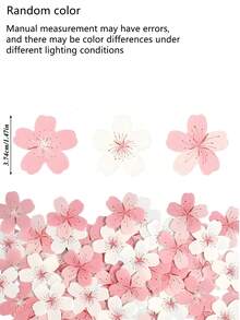 60pcs Sakura Cupcake Toppers, Wafer Paper Flower Cupcake Decorations, Suitable For Baby Shower, Wedding, Birthday Party Decor - Multicolor - View 9