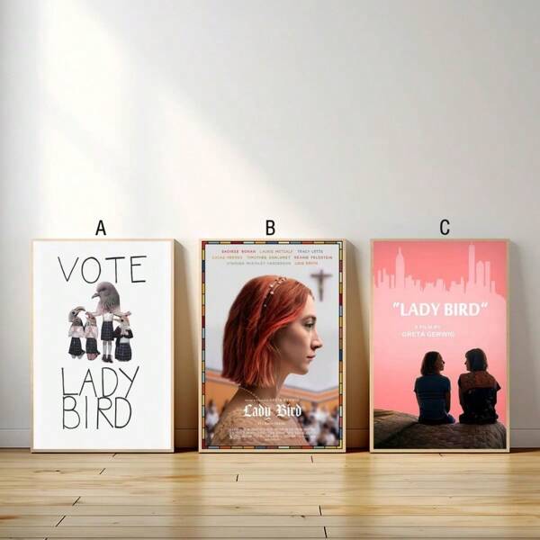 1pc Lady Bird Movie Poster, Wall Art, Home Decoration, Holiday Gift, Office Decoration, Great For Room Decoration, Perfect Choice For Living Room And Bedroom Decoration, Indoor, Hallway, Study, High Quality Artwork, Bedroom Wall Art, Fashionable Poster, High Quality Decorative Painting, Frameless