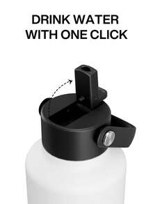 710 毫升/24 盎司户外保温水瓶：防漏、弹性盖、轻便、保冷 24 小时、不锈钢保温瓶带吸管，适合旅行、远足、骑自行车、运动