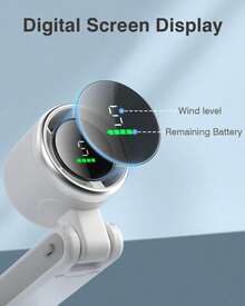 Portable Turbo Handheld Fan, Turbo Rechargeable Mini Fan, Foldable Strong Wind Turbo Fan, 5 Speeds, Battery Powered, Travel, Outdoor, Indoor Working Time Up To 4 Hours - Green - View 4