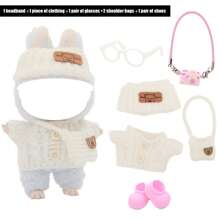 Pullover-passendes Stirnband, Schuhe, Brillen, Schultertasche Accessoire Set, modische Neuheiten Zubehör (Figur nicht enthalten)