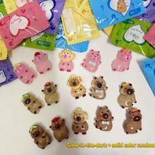 50pcs Cute Capybara Blind Bag Capybara Surprise Lucky Gift Box, Capybara Themed Surprise Independent Packaging, Suitable For Holidays Party Gifts, Birthday And Festival Gifts Party Surprise Cartoon Accessories, Birthday Gifts, Festival Party, Very Suitable For Toy Small Gifts To Give As Presents