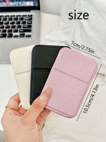 1pc Foldable Portable Makeup Mirror With Stand, Travel Mirror, Beauty Tool, Tabletop Vanity Mirror, Polyurethane Leather Small Mirror, Minimalist PU Leather Design, Compact Folding Travel Makeup Mirror, Travel Essential, Bedroom, Dorm Necessity, Ladies/Girls Gift, Christmas/Birthday Present, Bohemian Style