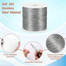 Stainless Steel Solid Wire For DIY Crafts - 0.3-1mm Thin Beading Wire Rope, 10m/Roll Bulk Vacuum-Sealed Jewelry Making Supplies