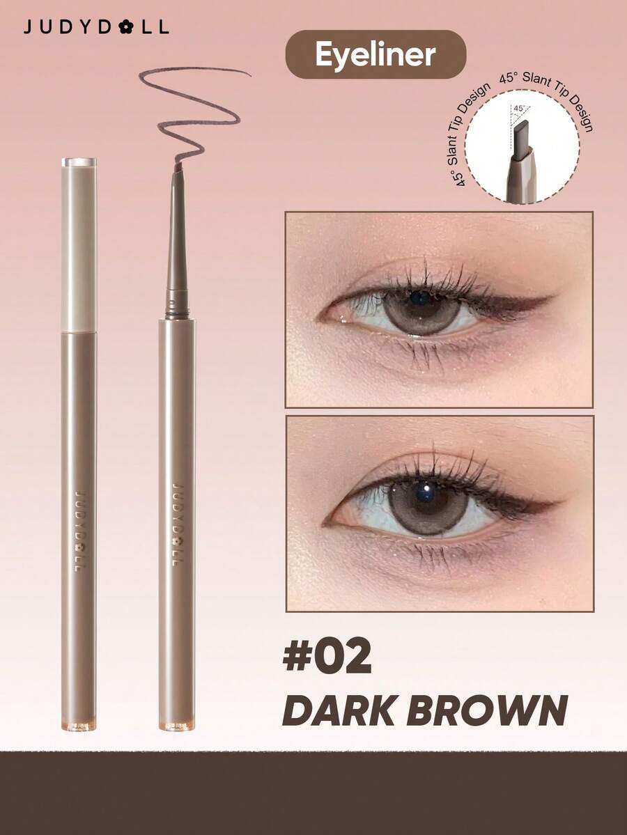 JUDYDOLL 0.06g Gel Eyeliner Pen, Smooth & Waterproof, Long-Lasting, Suitable For Beginners, Unique & Special Gift For Friends, Girlfriend - #02 深棕 - 查看 1