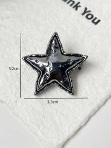 新款欧美风格可爱星星设计时尚胸针 - 槍黑色 - 查看 3