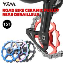 Polea del desviador trasero de bicicleta VXM de 15T, de aleación de aluminio con cerámica, con rodamiento metálico