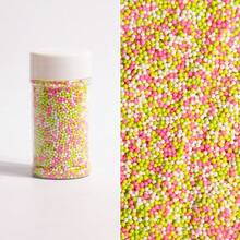 85g/3oz 蛋糕装饰用糖粒，2mm 圆形珍珠，用于冰淇淋、纸杯蛋糕、烘焙、饼干、蛋糕配料，适用于独立日婚礼派对、生日派对、圣诞派对甜点装饰